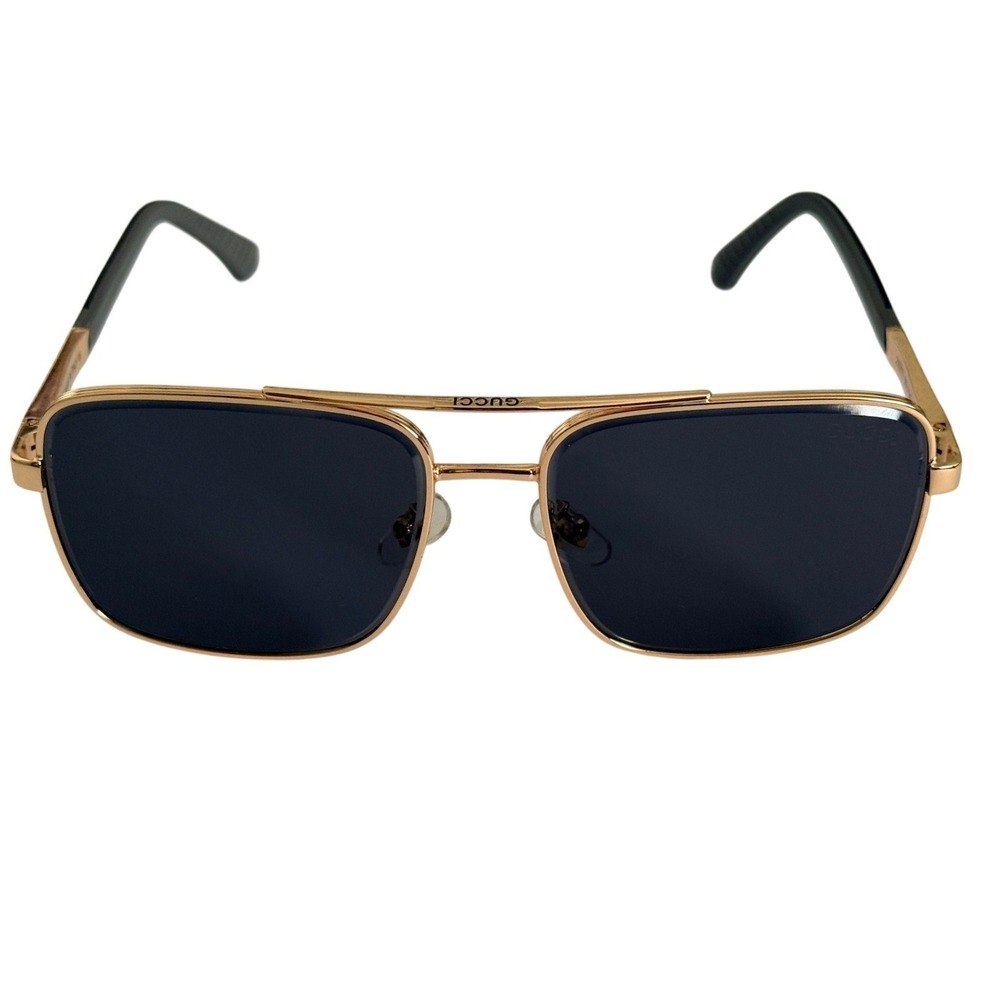 Gucci GG 23211 Gold Metal Aviator Sunglasses 60-14-142 Gray Lenses Italy
